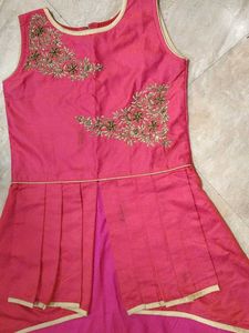 Pink Embroidered Lehanga
