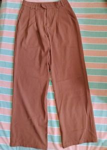 Straight Wide Leg Brown Pants