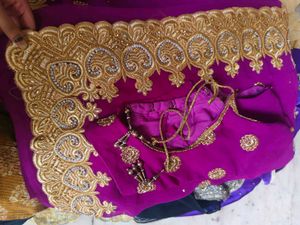Purple 💜 Heavy Saree With Blouse