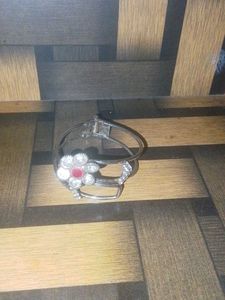 Silver Tone Floral Bangle