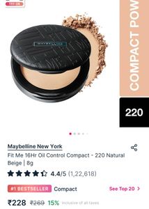 Maybelline Fit Me 16hr Oil Control compact-220