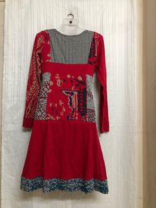 Alvacana Red Midi Long Sleeve Dress