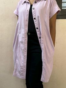 DENIM BUTTON DOWN DRESS|SHRUG/Zudio