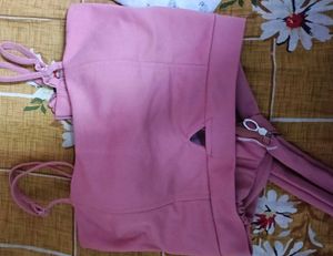 Pink Drawstring Detail Dress
