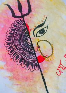 Durga Maa Painting With Mandala