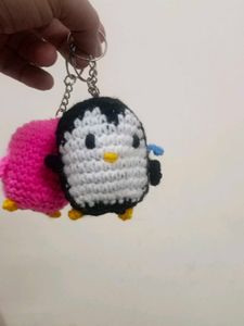 Handmade Crochet Penguin 🐧 Keychain