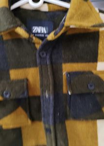 Zara Plaid Shirt Jacket