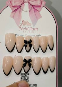 Press-On Nails with Bow