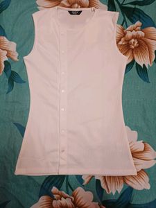 Shein Sleeveless Asymmetrical Button Closure