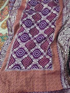 Elegant Purple Bandhani Saree