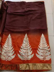 🆕Orange And Beige Saree