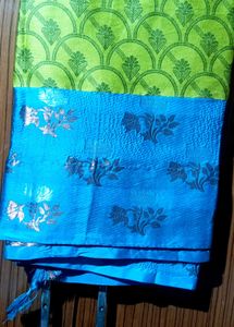 Fluorescent Green Colour Saree