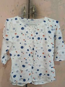 White Polka Dot Top