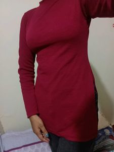 Burgundy Long Sleeve Dress