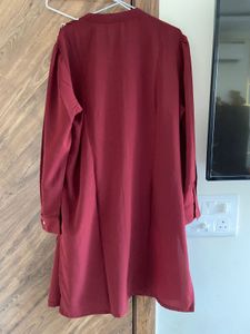 Maroon Embroidered Kurta Set