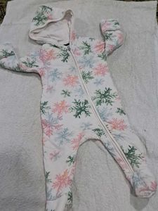 Snowflake Print Baby Onesie