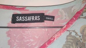 Sassafras Floral Ruffle Top – Sky Blue