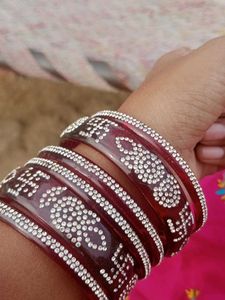 Sparkling Red Bangles - Set of 4