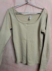 Beige Long Sleeve Top