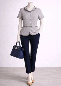 Elegant Grey Peplum Top