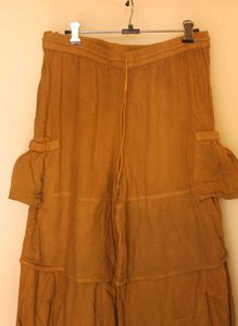 Women Brown Gauze Boho Pants