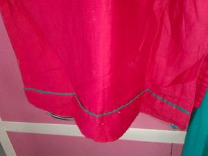 Pink &amp; Sky Kurti,Lagins With Dupatta
