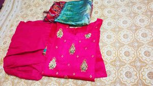 Chanderi Silk Kurti Set