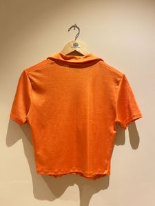 Orange Button-Up Top