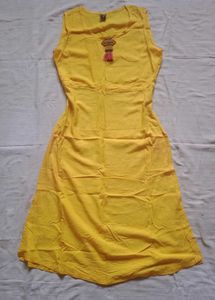 A-line yellow kurti