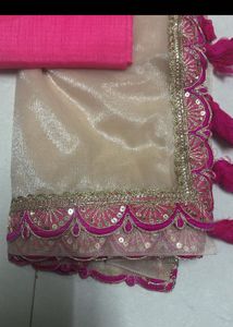 Elegant Peach Saree