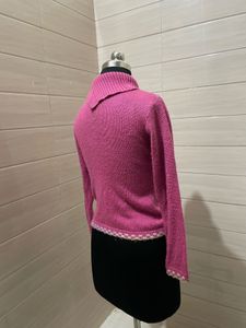 Y2k Korean Pink Cable Knit Sweater