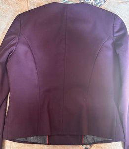 Purple Double-Breasted Blazer