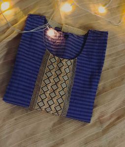 Striped Kurti with Embroidered Detail