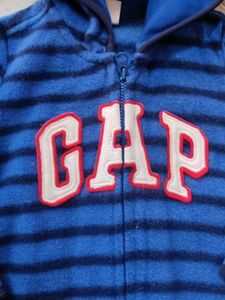 GAP Kids Blue Striped Fleece Romper