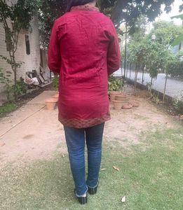 Maroon warm Tunic Top for light winter
