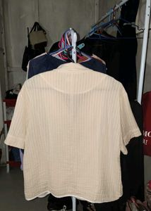 Beige Short Sleeve Blazer