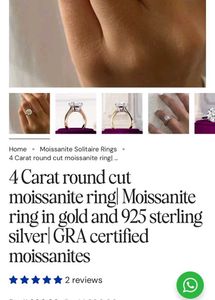 WOKE LUXURY 4carat mossianite silver ring