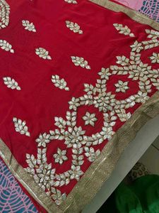 Bridal Gotta Patti Semistiched suit Set With dupat