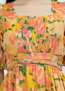 Floral Print Midi Dress-XL