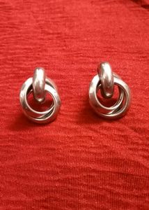 Crunchy Fashion Silver Hoop Earrings, Stylish Eari