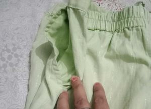 Green &amp; White Striped Outfit