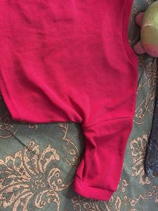 pink ribbed pocket crop tee