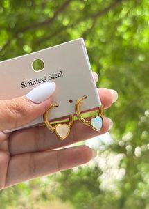 Heart Charm Hoop Earrings