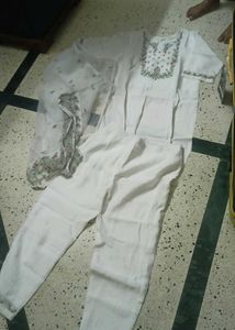 White Embroidered Kurta Set