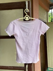 Cute Lilac Ribbed Tee
