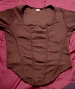 Ribbed Brown Xs Top Fitting
