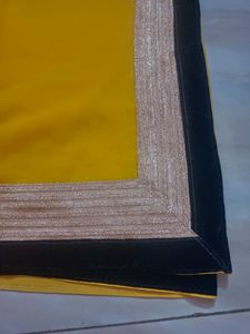 Simple Yellow Saree No Blouse