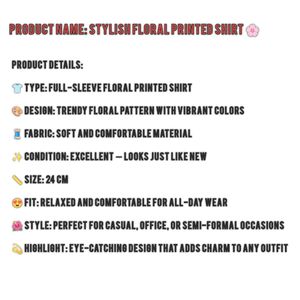 Shirt- Floral Print For Woman