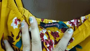 Mustard Yellow Floral Maxi Dress