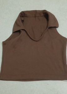 brown crop top